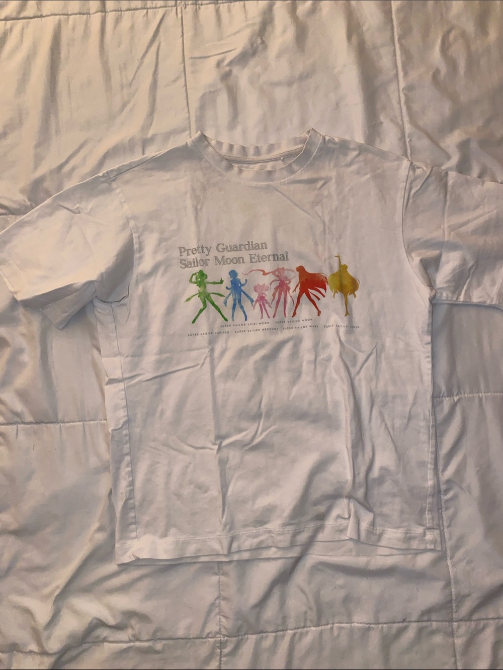 Uniqlo White Sailor Moon Eternal Rainbow Silhouette Tee
